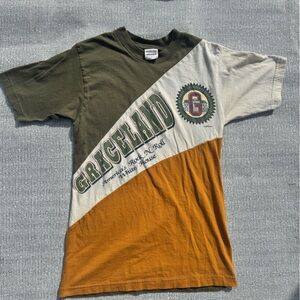 90s Mendez Premium graceland elvis Olive and White T-Shirt